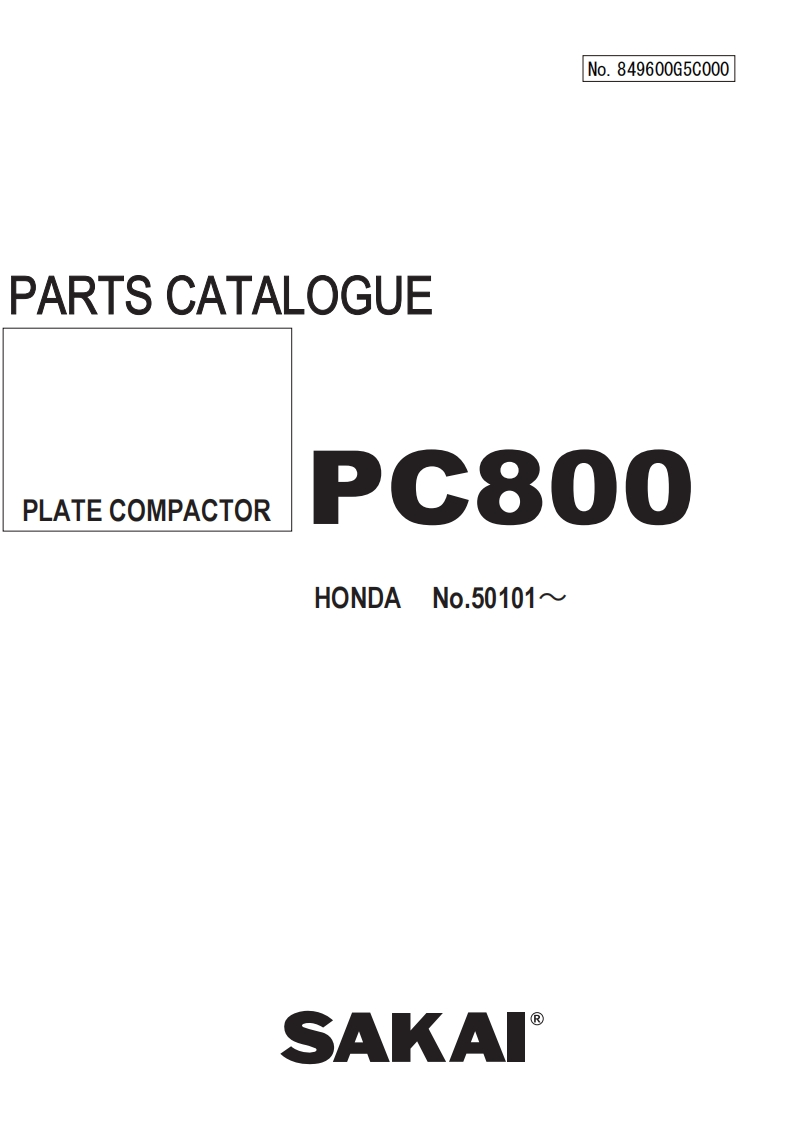 SAKAI酒井PC800-Parts-Manual_849600G5C00050101