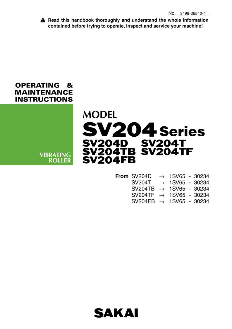 SAKAI酒井SV204-ops-manual