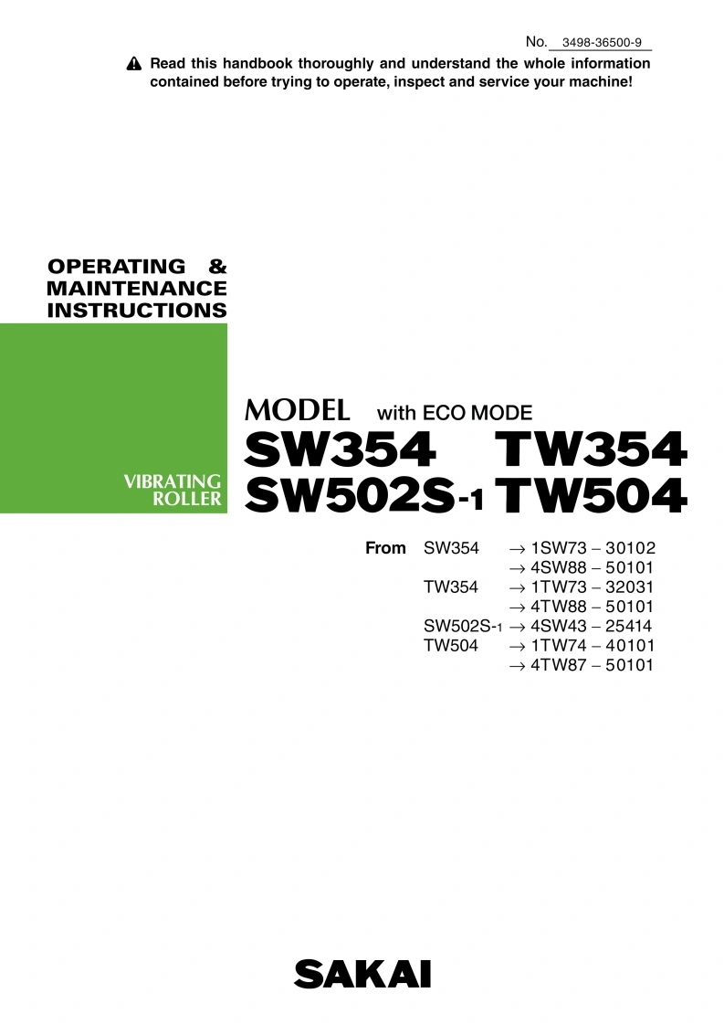 SAKAI酒井SW354-TW354-SW502S-TW504-OPERATORS-MANUAL-3498-36500-7