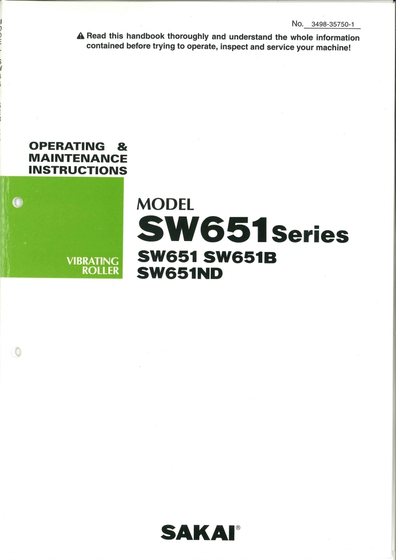 SAKAI酒井SW651-operation-manual