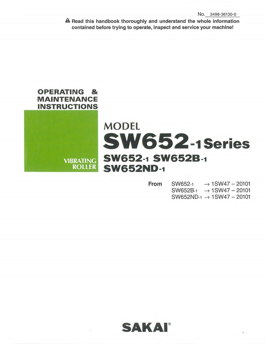 SAKAI酒井SW652-1-OP-Manual