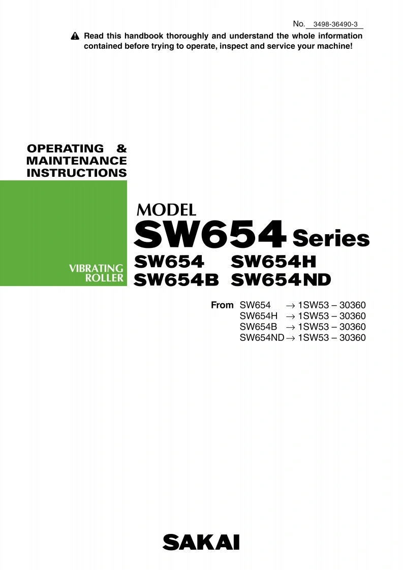 SAKAI酒井SW654-operator-manual
