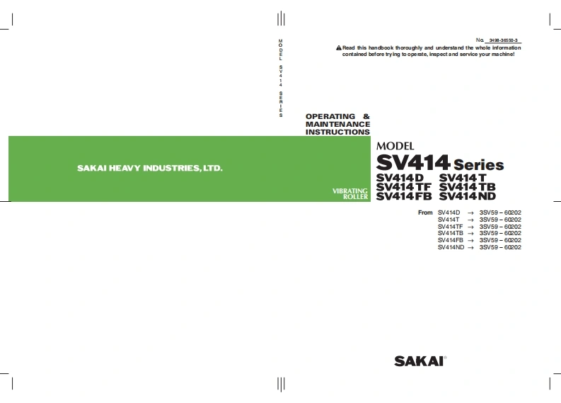 SAKAI酒井Sakai-SV414-Operator-Manual