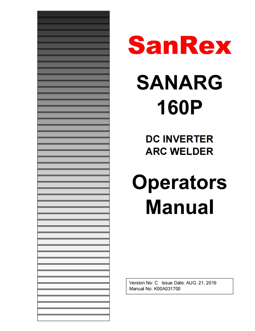 SANREX-160P-OP-Manual-REVC-21AUG2019操作手册含电器原理图