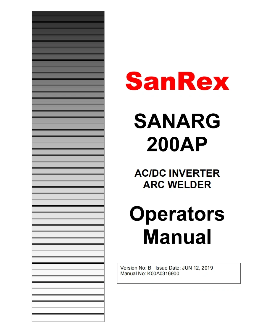 SANREX-200-OP-MANUAL-REV-A-26FEB2019操作手册含电器原理图