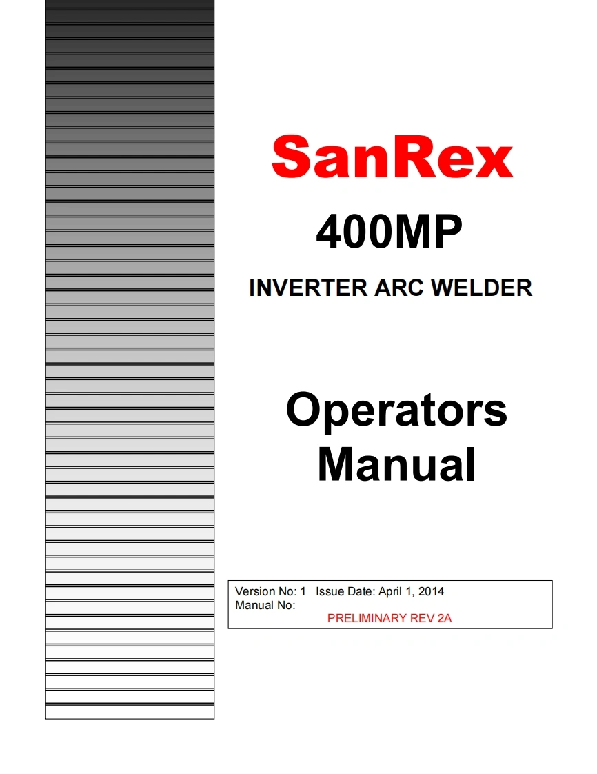SANREX-400MP-operators-manual操作手册含电器原理图