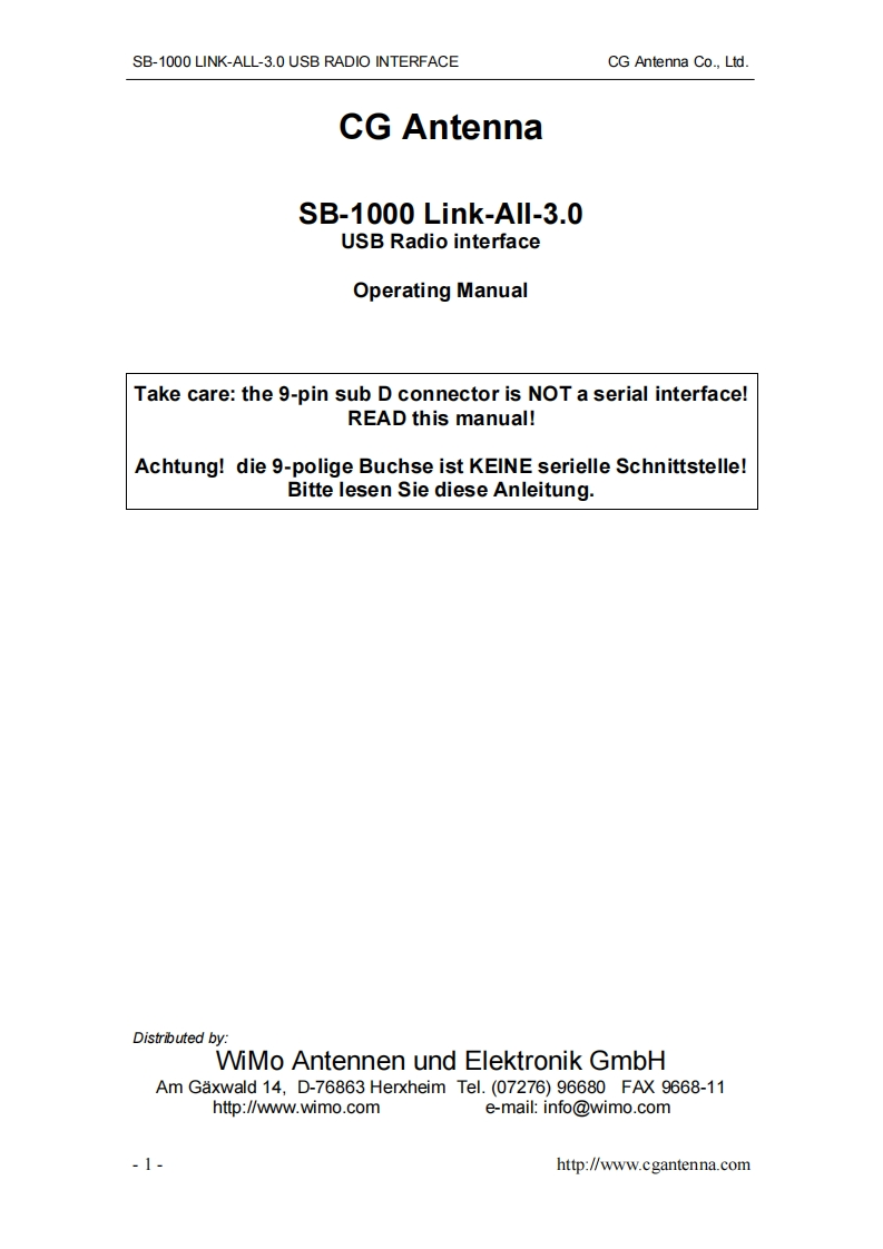 SB1000_USB-Transceiver-Interface_使用说明书手册-EN