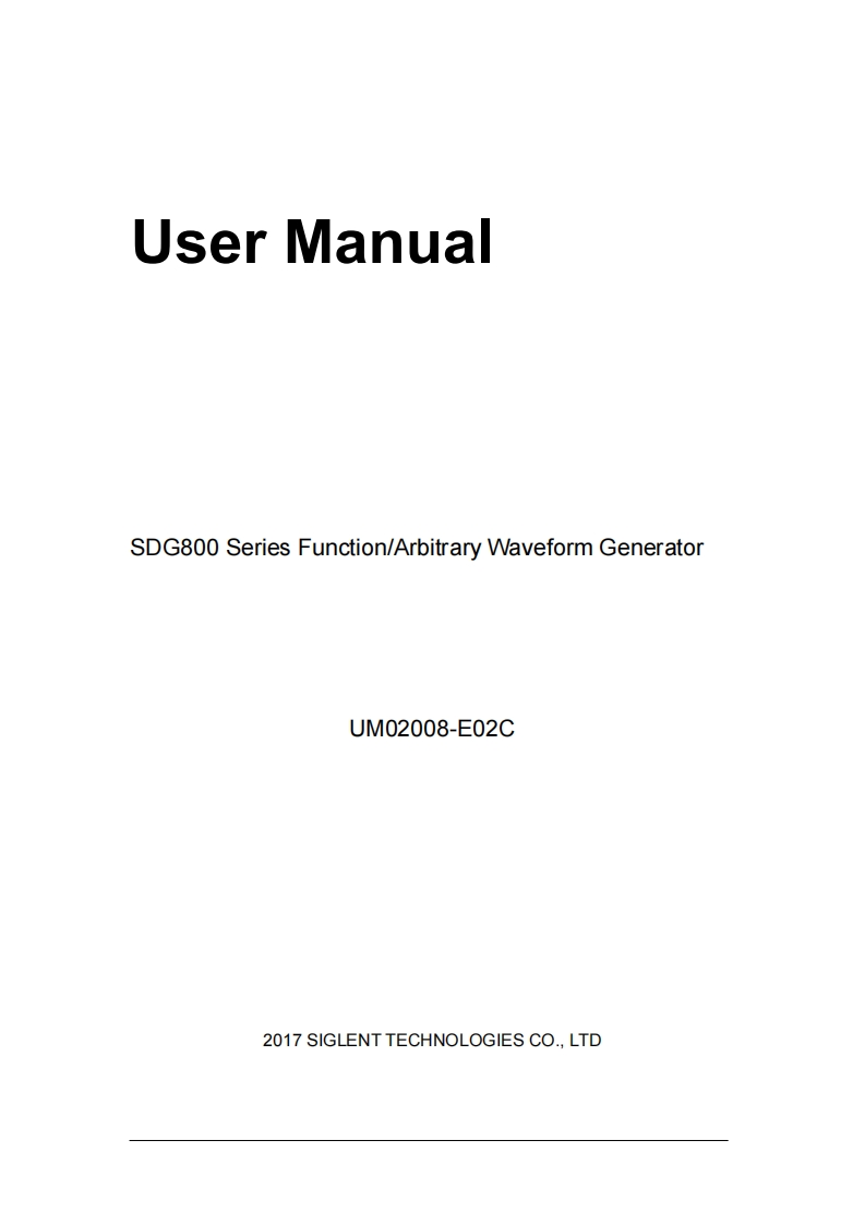 SDG800_操作说明书手册_UM02008-E02C