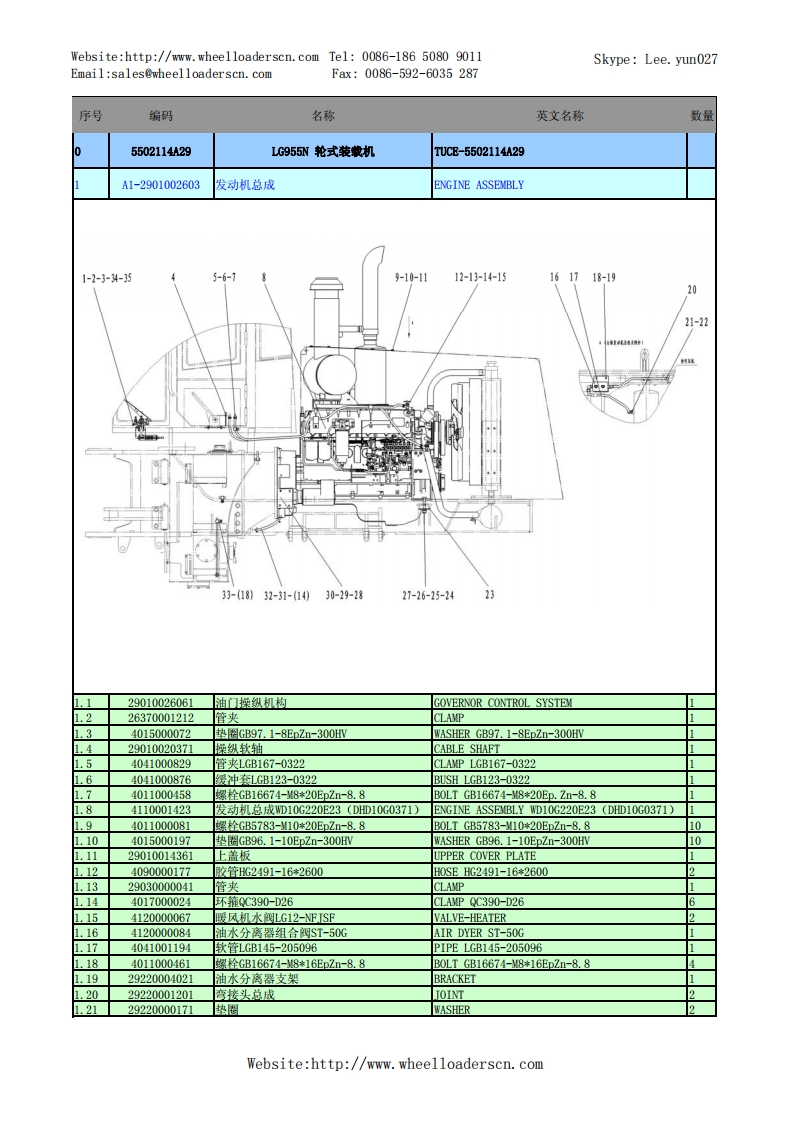 SDLG-LG955_零部件目录手册