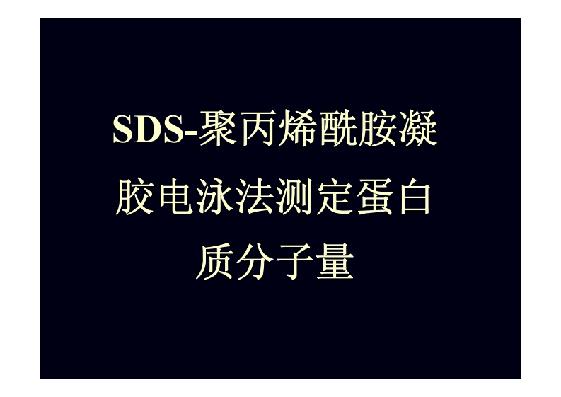 SDS-聚丙烯酰胺凝-胶电泳法测定蛋白-质分子量