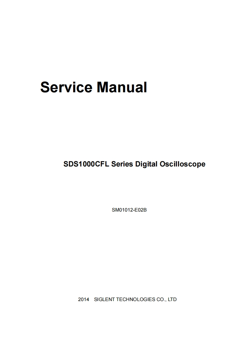 SDS1000CFL_维修维护说明书手册_SM01012-E02B