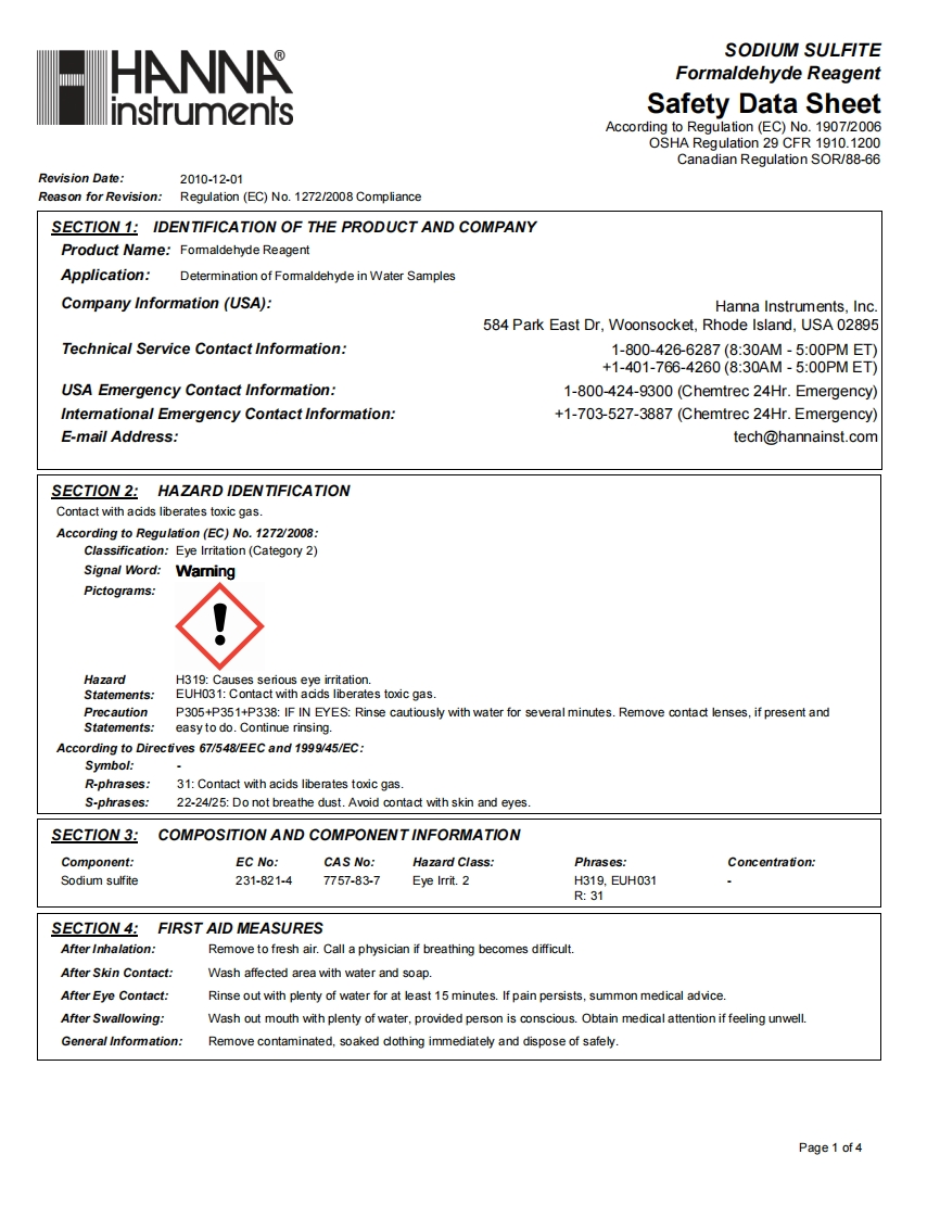 SDS_SODI安装调试说明书手册SULFITE_2010-12-01