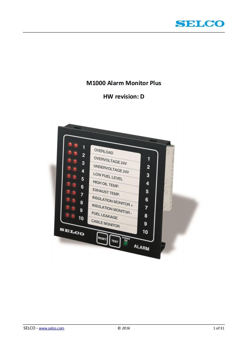 SELCO-M1000D-User-Manual使用说明书手册