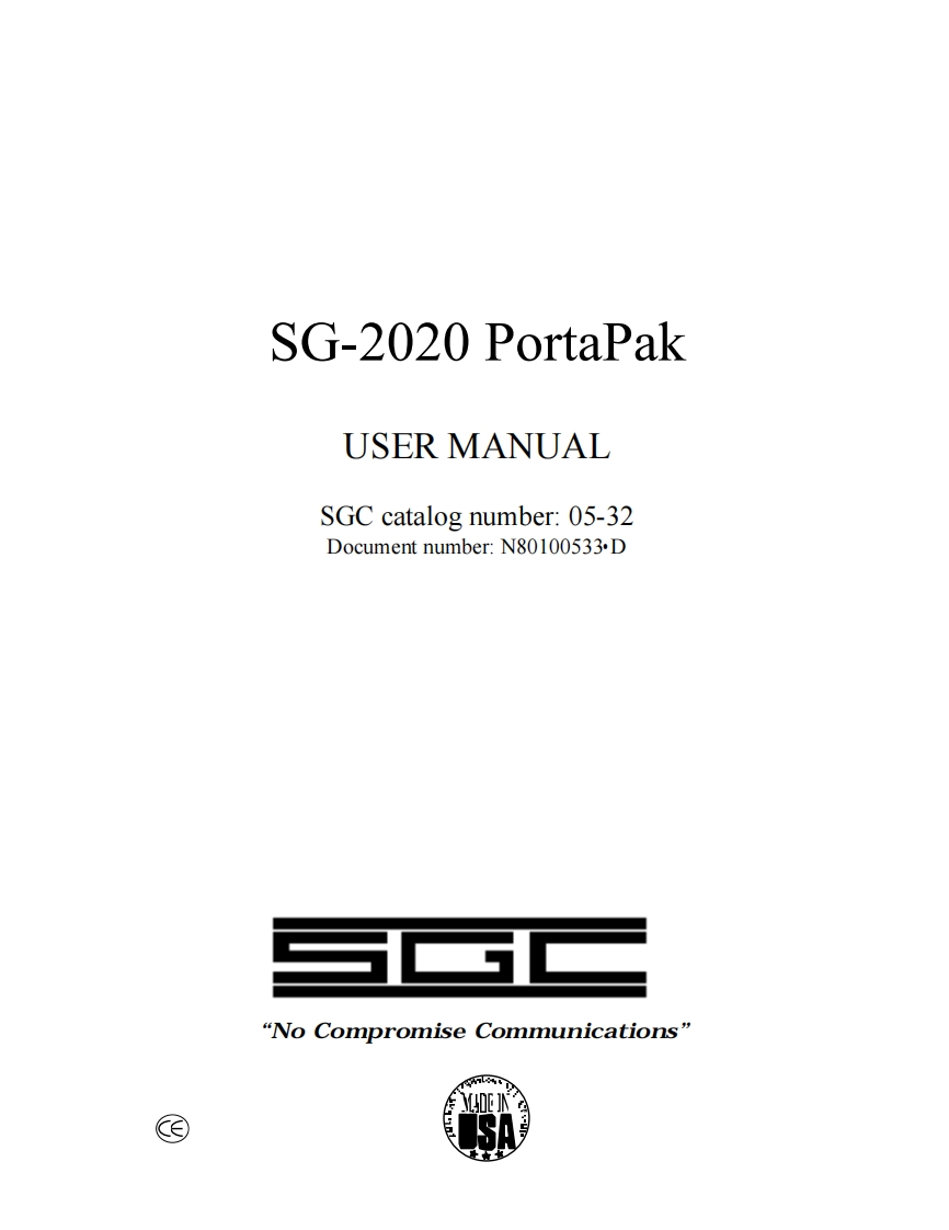SGC_SG-2020-PortaPak-(Manual操作说明书手册)