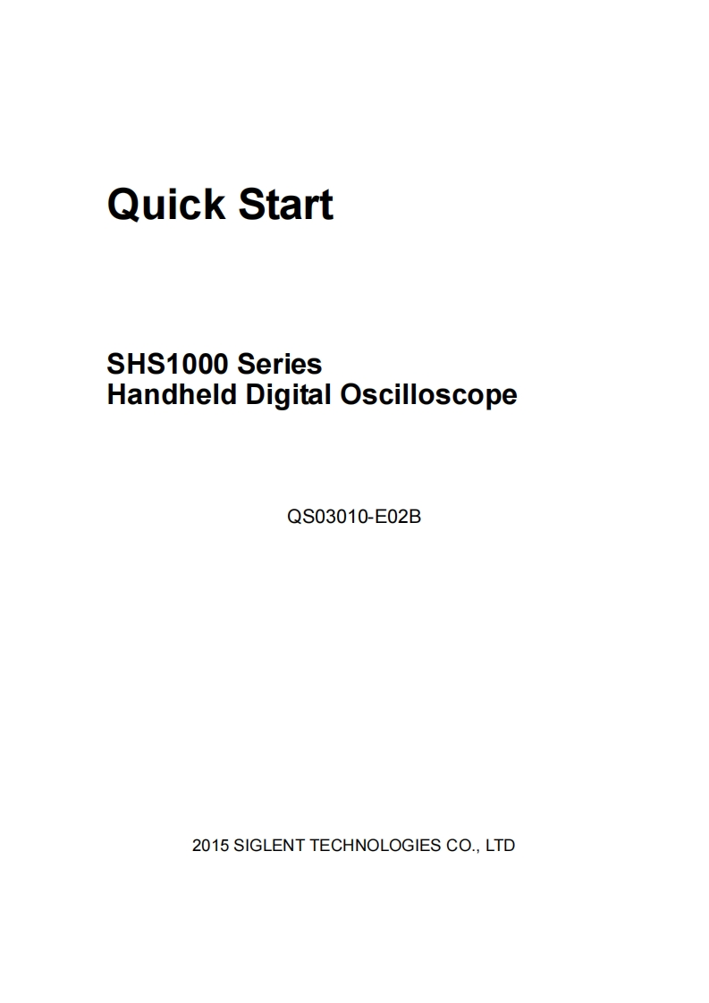 SHS1000_快速操作手册说明书_QS03010-E02B