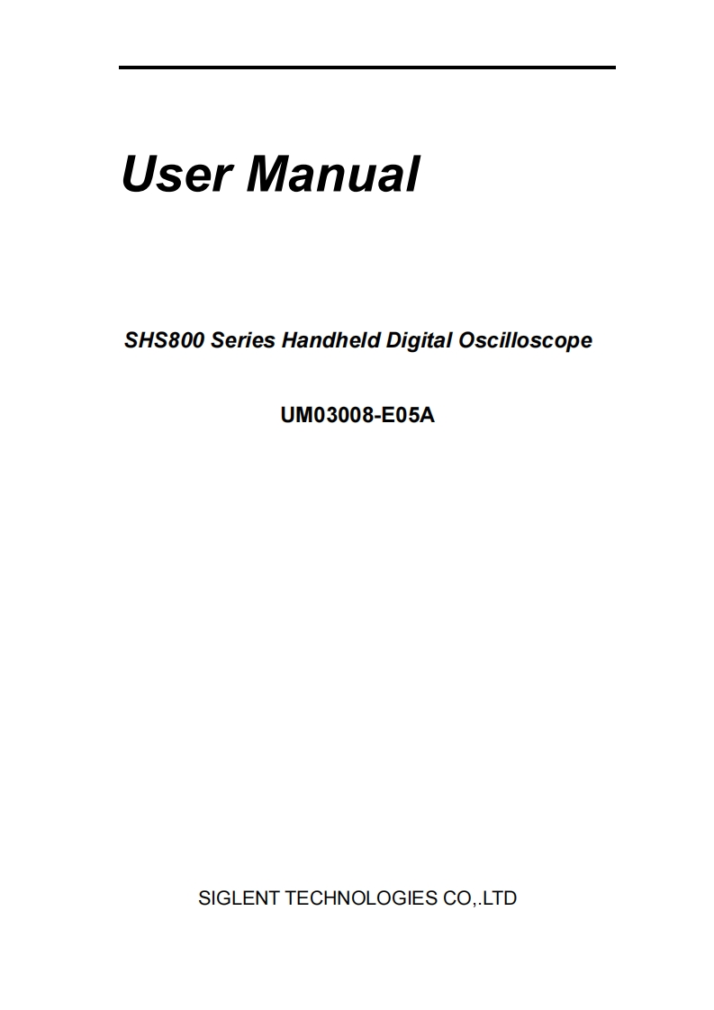 SHS800_操作说明书手册_UM03008-E05A