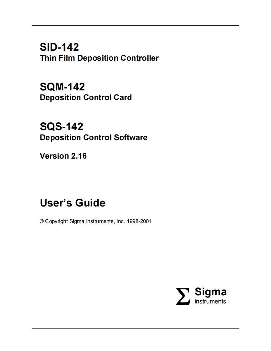 SID-142SQM-142SQS-142操作说明书手册