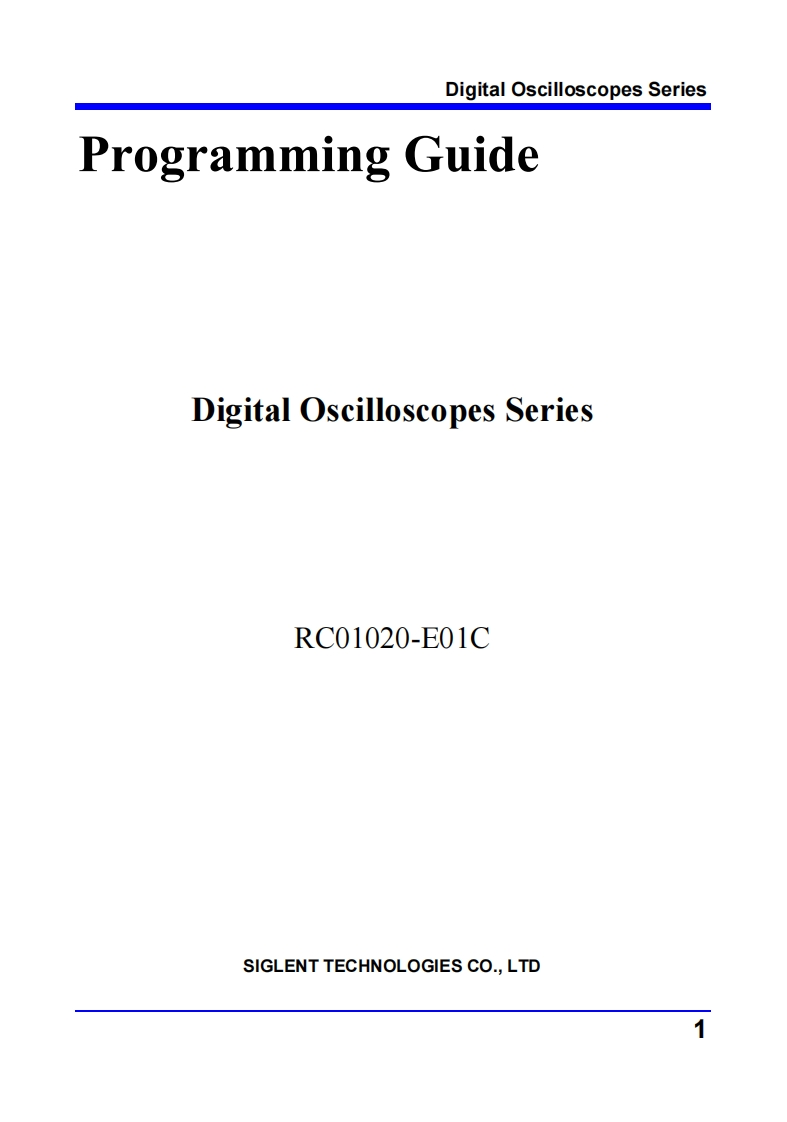 SIGLENT_Digital_Oscilloscopes_RemoteControl操作说明书手册