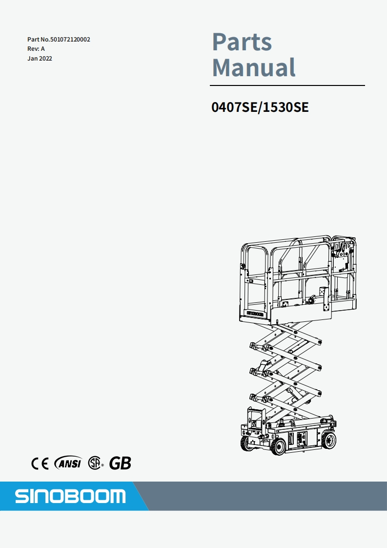 SINOBOOM星邦重工0407SEPartsManual零部件说明书手册-1