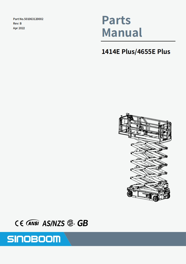 SINOBOOM星邦重工1414EPlusPartsManual零部件说明书手册