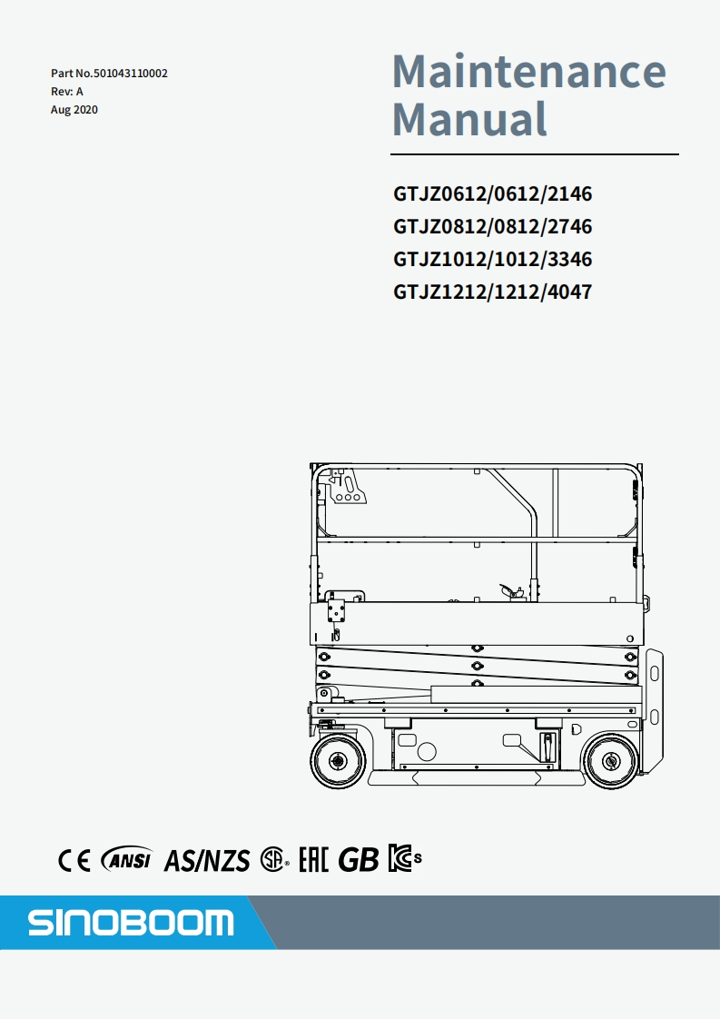 SINOBOOM星邦重工2146274633464047-Maintenance-Manual维修维护说明书手册