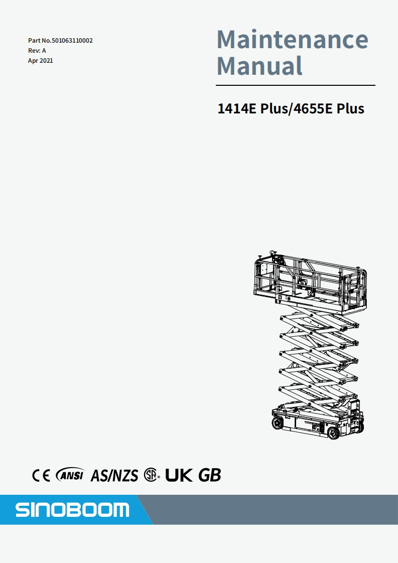 SINOBOOM星邦重工4655EP_1414E-Plus-Maintenance-Manual维修维护说明书手册-A