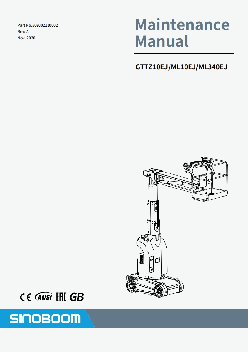 SINOBOOM星邦重工ML270EJ-Maintenance-Manual维修维护说明书手册