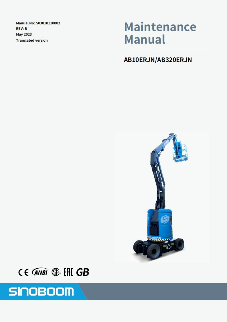 SINOBOOM星邦重工VB-AB10ERJNMaintenanceManual维修维护说明书手册