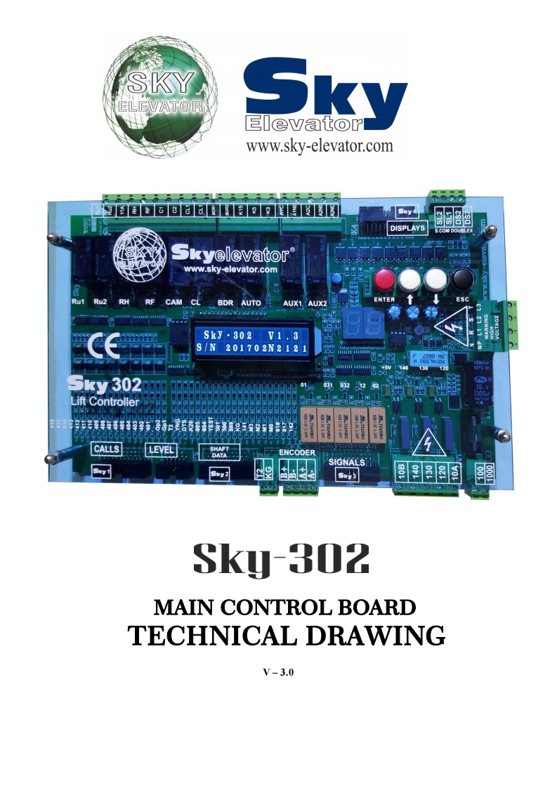 SKY302TECHNICALDRAWING电台控制版接线说明书手册