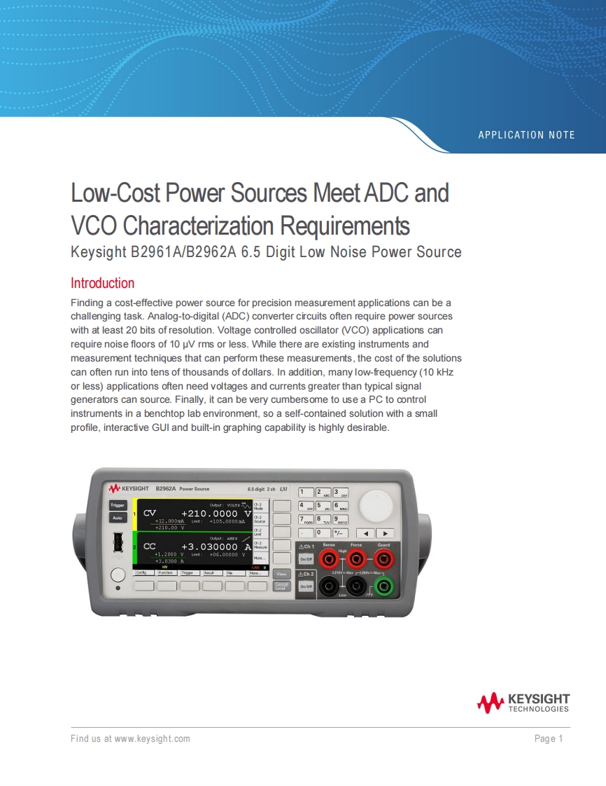 SM维修维护手册U_B2961A_Low-Cost-Power-Sources-Meet-ADC_app