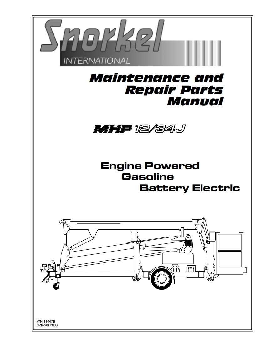 SNORKEL---MHP12J-Repair-Parts-Manual-March-2004操作与维修手册