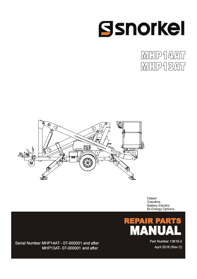 SNORKEL--MHP14AT-MHP13AT-Parts-Manual-Rev-C操作与维修手册