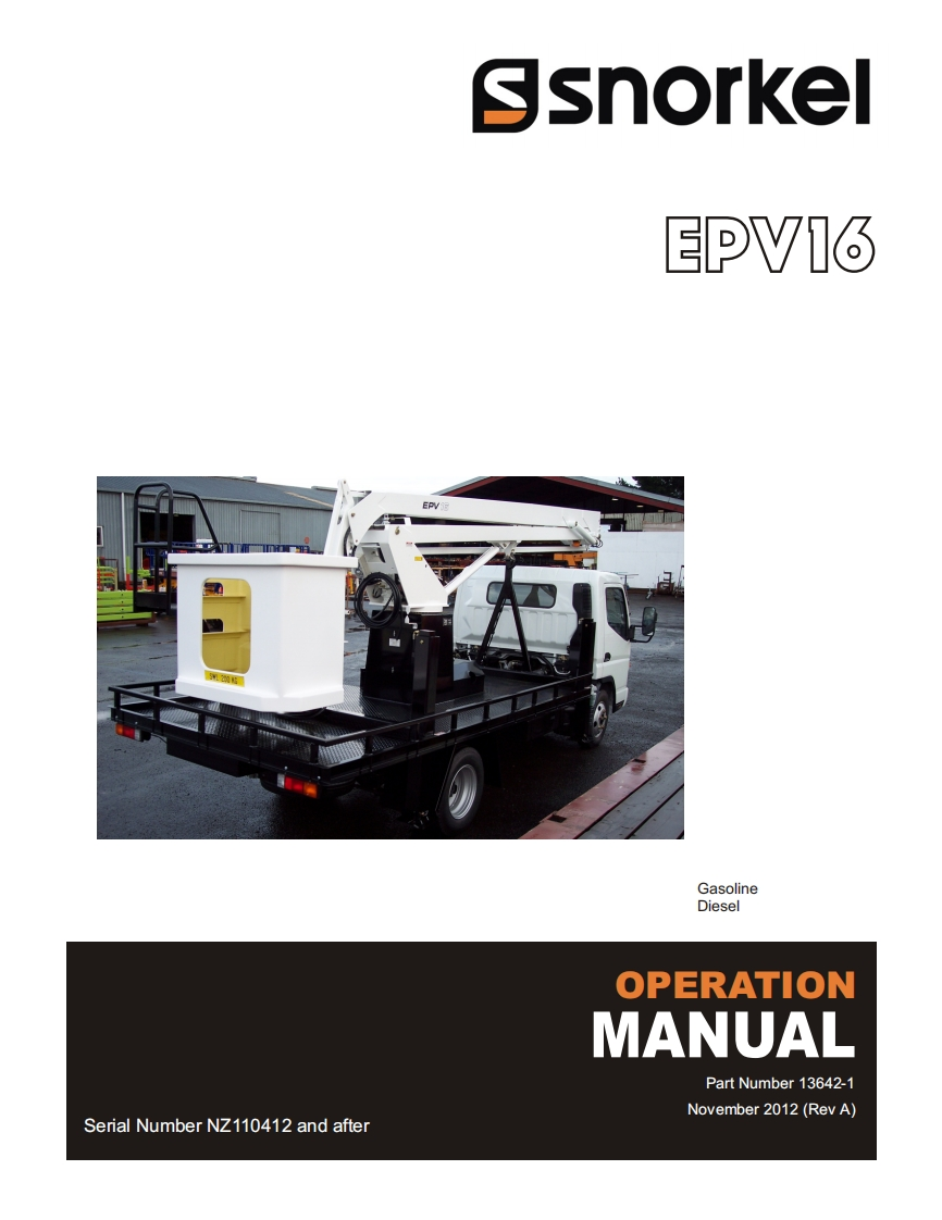 SNORKEL-EPV16-Operation-Manual-November-2012-Rev-A操作与维修手册