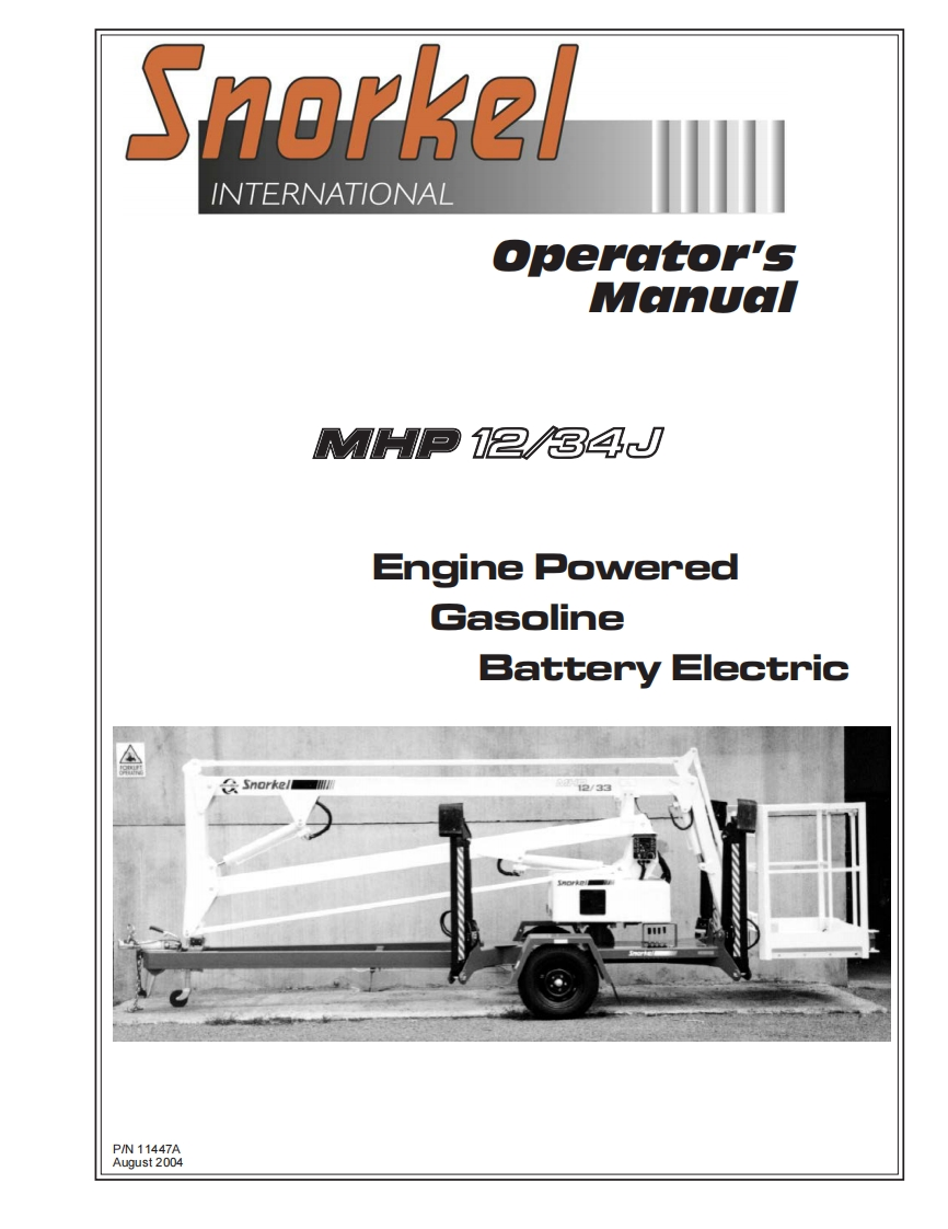 SNORKEL-MHP12-34J操作与维修手册
