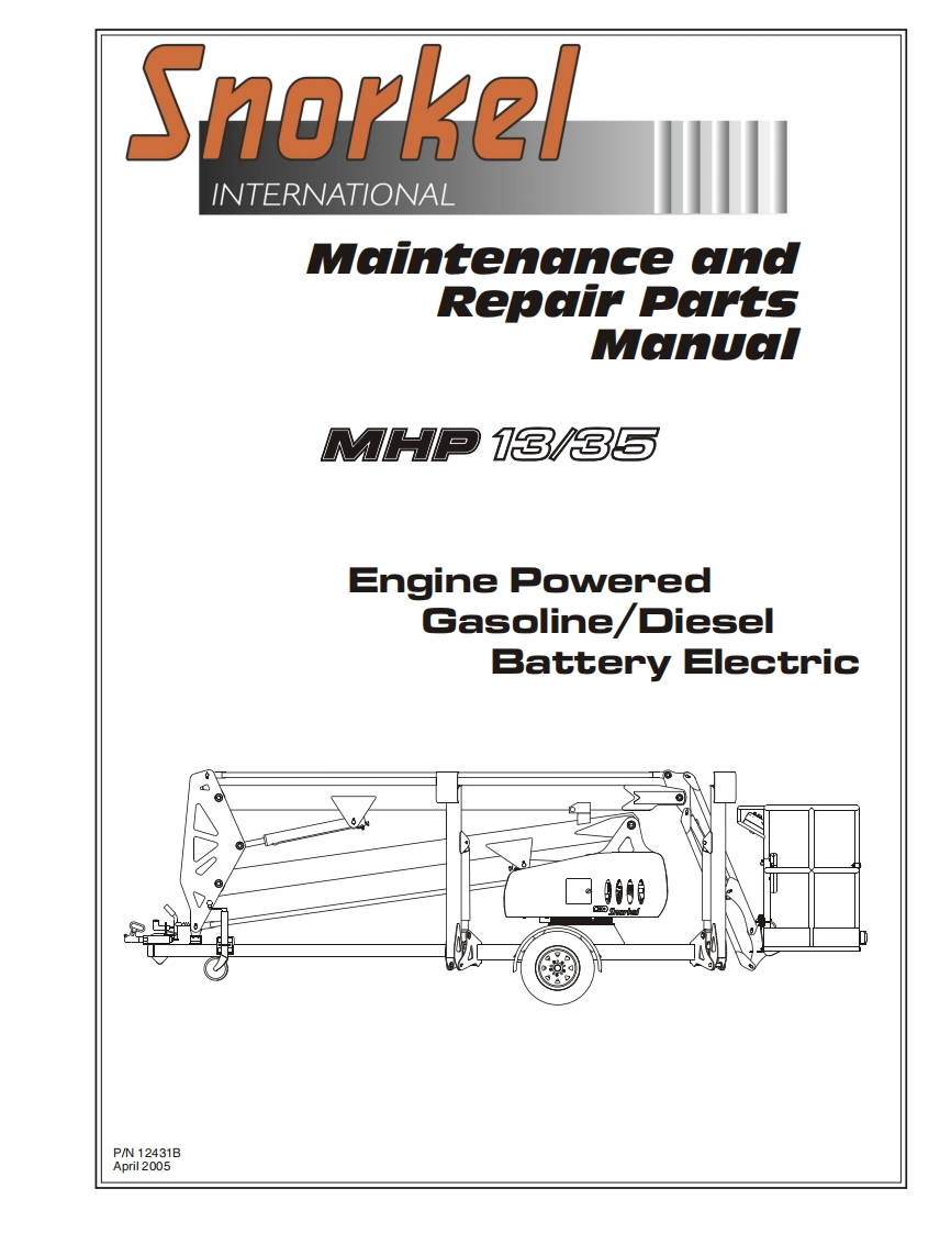 SNORKEL-MHP13-35-Repair-Parts-Manual-April-2005操作与维修手册