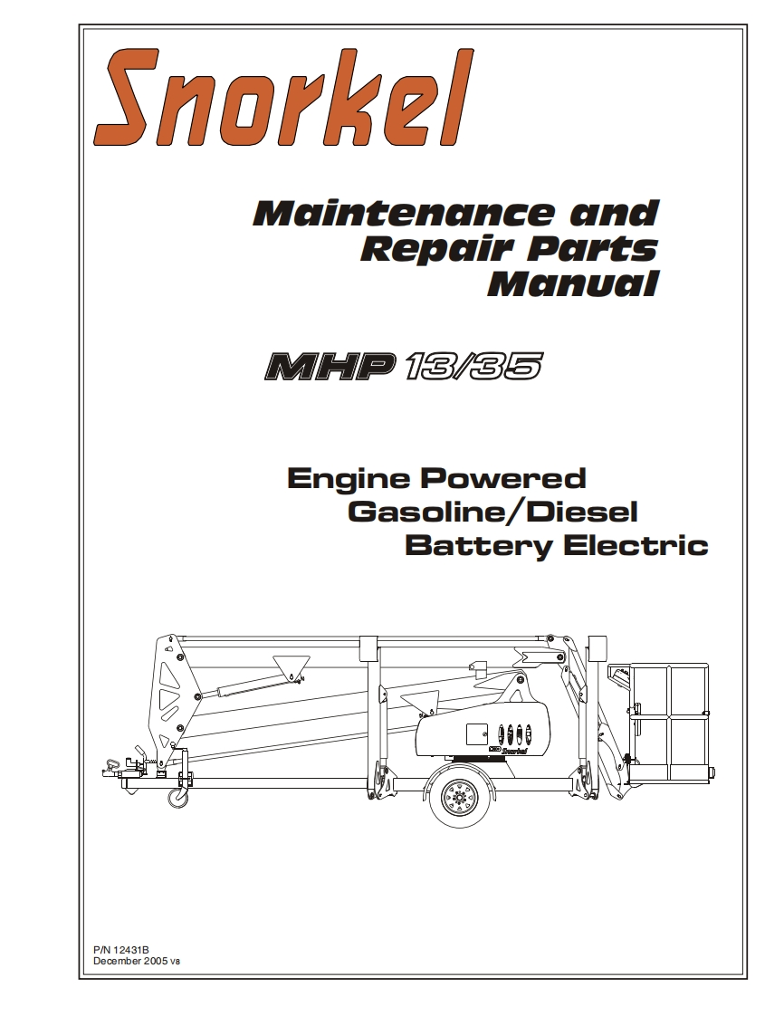 SNORKEL-MHP13-35-Repair-Parts-manual-Dec.2005操作与维修手册