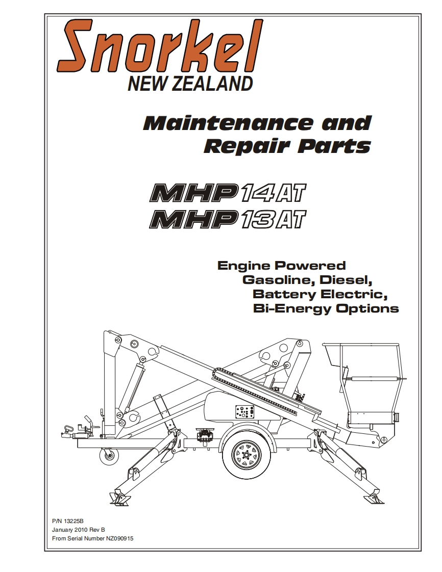 SNORKEL-MHP13AT-14AT-Repair-Parts-Jan.2010操作与维修手册