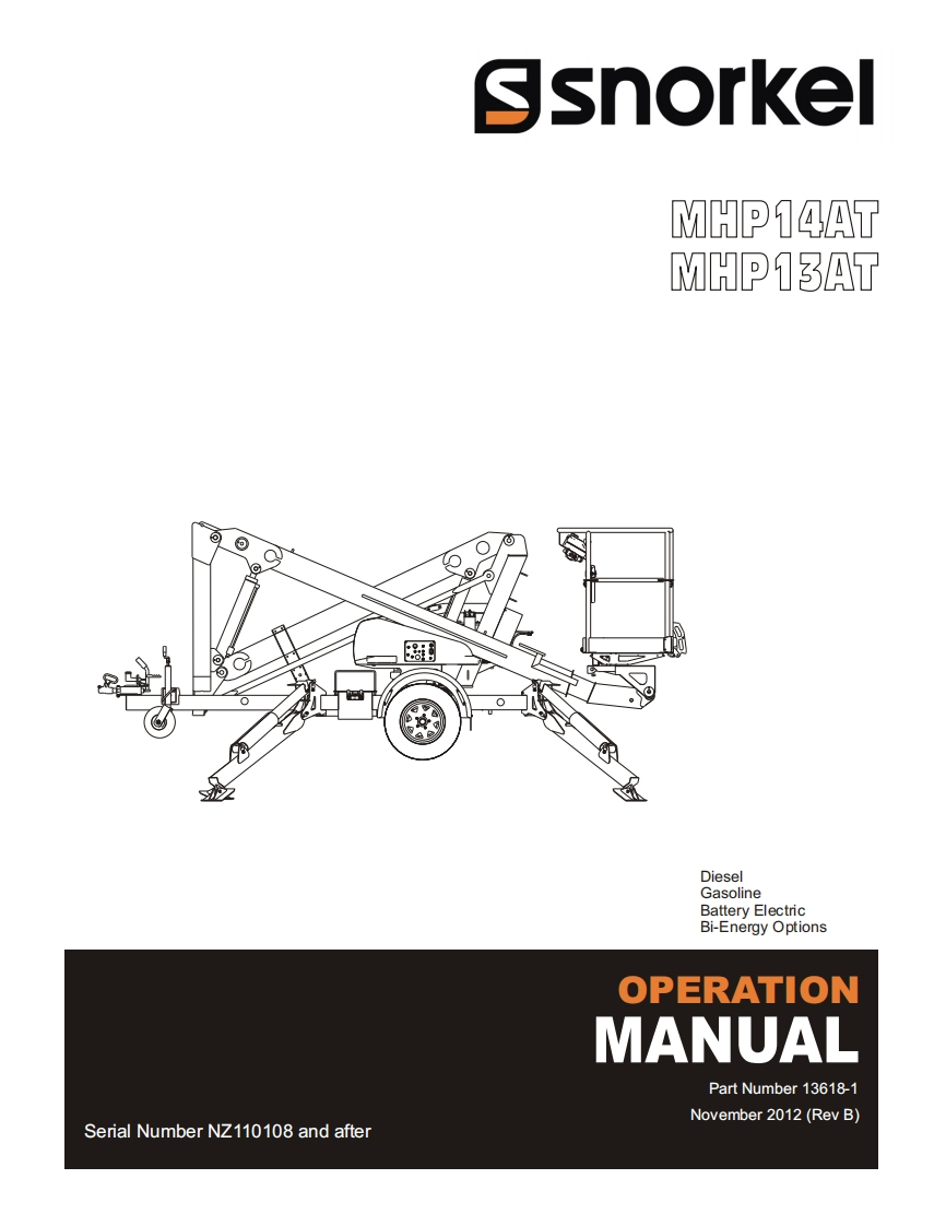 SNORKEL-MHP13AT-14AT操作与维修手册