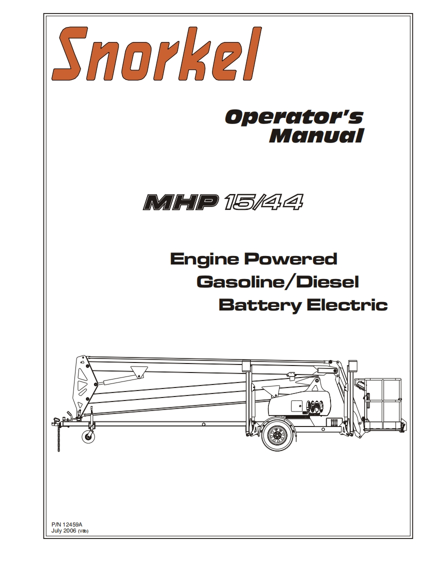 SNORKEL-MHP15-44-Operation-Manual-July-2006-Version-8b操作与维修手册