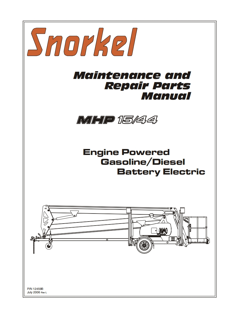 SNORKEL-MHP15-44-Repair-Parts-Manual-July-2006-Mk2操作与维修手册