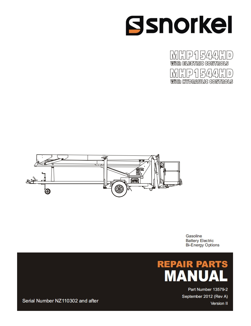 SNORKEL-MHP15-44HD-Repair-Parts-Manual-Sept.2012-Rev-A操作与维修手册