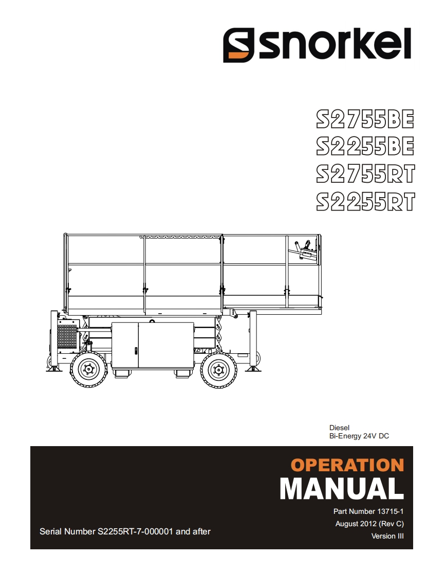 SNORKEL-S2255RT--S2755RT-Operation-Manual-August-2012-Rev-C操作与维修手册