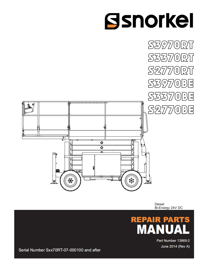 SNORKEL-S3970RT-S3370RT-S2770RT-Repair-Parts-Manual-June-2014-Rev-A操作与维修手册