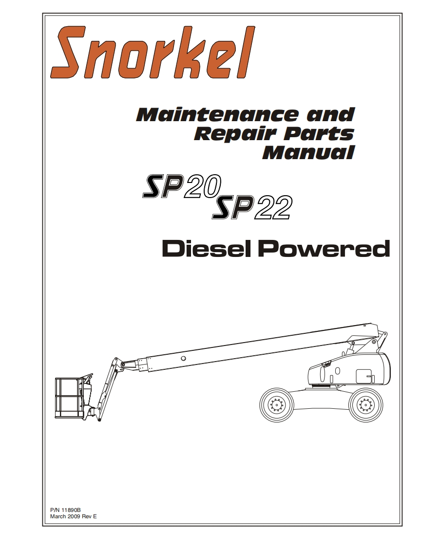 SNORKEL-SP20-SP22-Repair-Parts-Manual-March-2009操作与维修手册