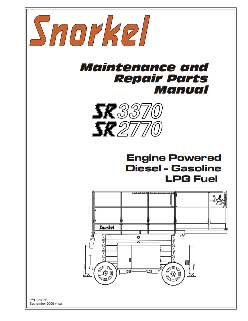 SNORKEL-SR2770--SR3370-Repair-Parts-Manual-Sept.2006操作与维修手册