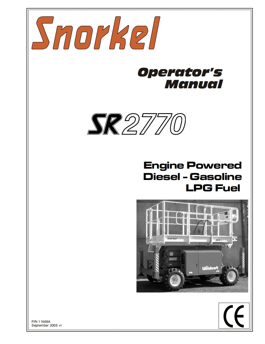 SNORKEL-SR2770-Operators-Manual-Sept.2005操作与维修手册
