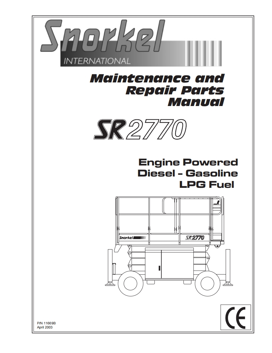 SNORKEL-SR2770-Repair-Parts-Manual-April-2003操作与维修手册