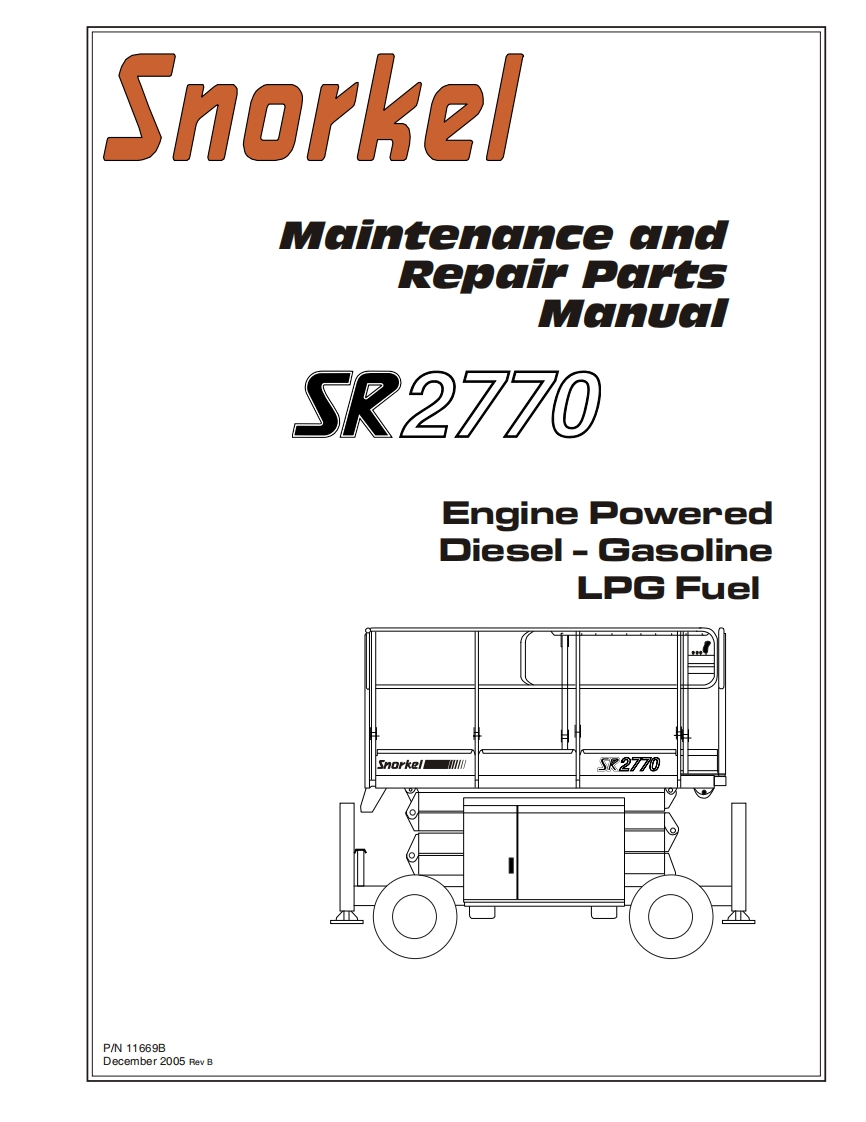 SNORKEL-SR2770-Repair-Parts-Manual-Dec.2005操作与维修手册