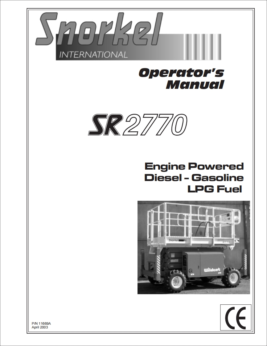 SNORKEL-SR2770操作与维修手册