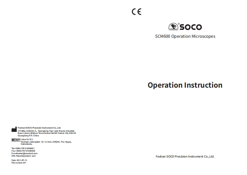 SOCO-SCM600-Operation-Microscopes-操作说明书手册(1)